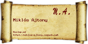 Miklós Ajtony névjegykártya